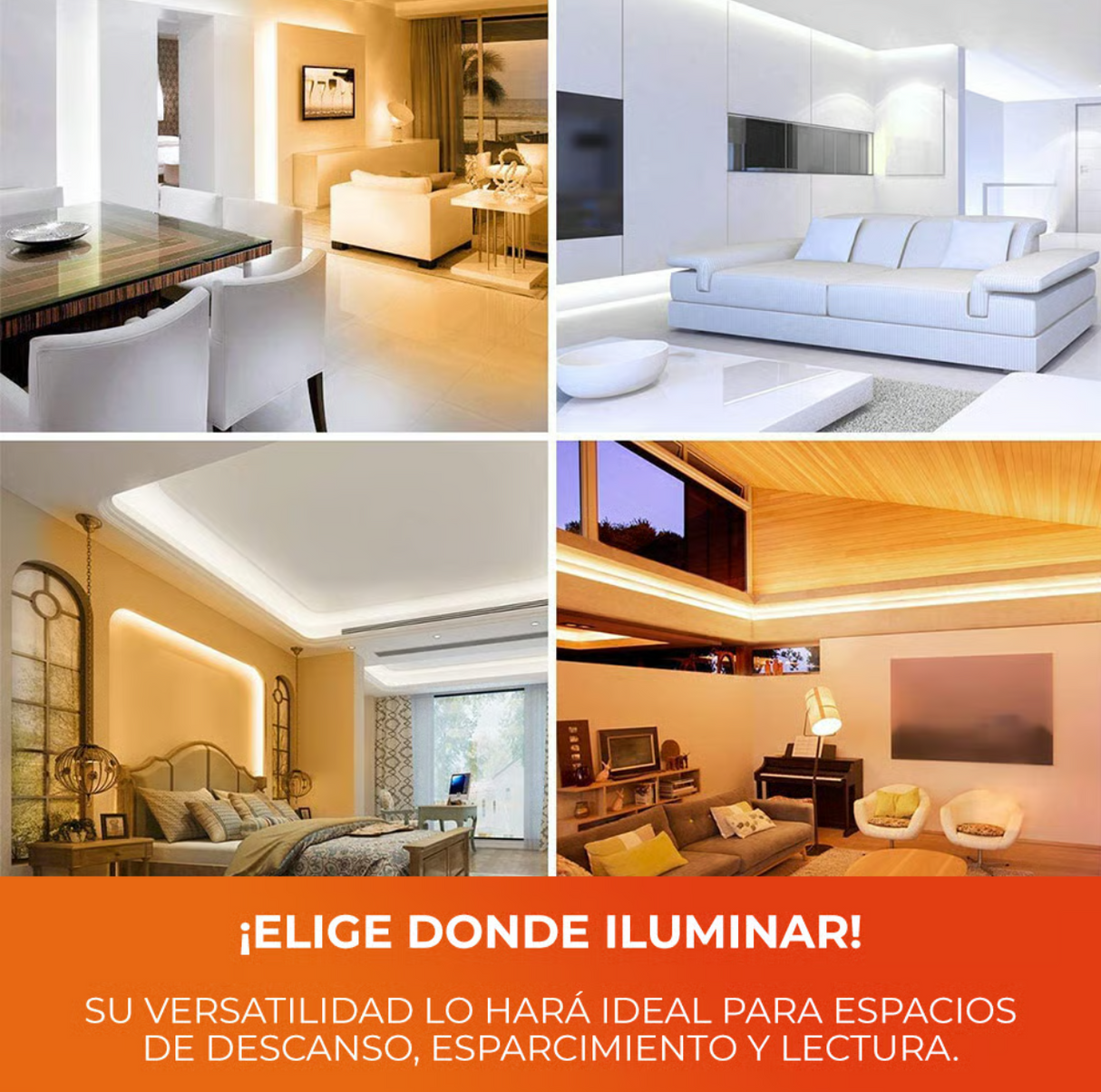 Tira LED TECNOLITE 5m 12W, Luz Suave Cálida 3000K