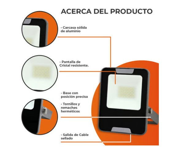 Reflector LED ZIBAL II 20W Luz fría 6500K