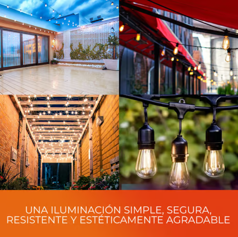 Guirnalda TECNOLITE Serie de 24 Luces LED 14,6 m, 24 W, Luz Cálida Suave 2700K