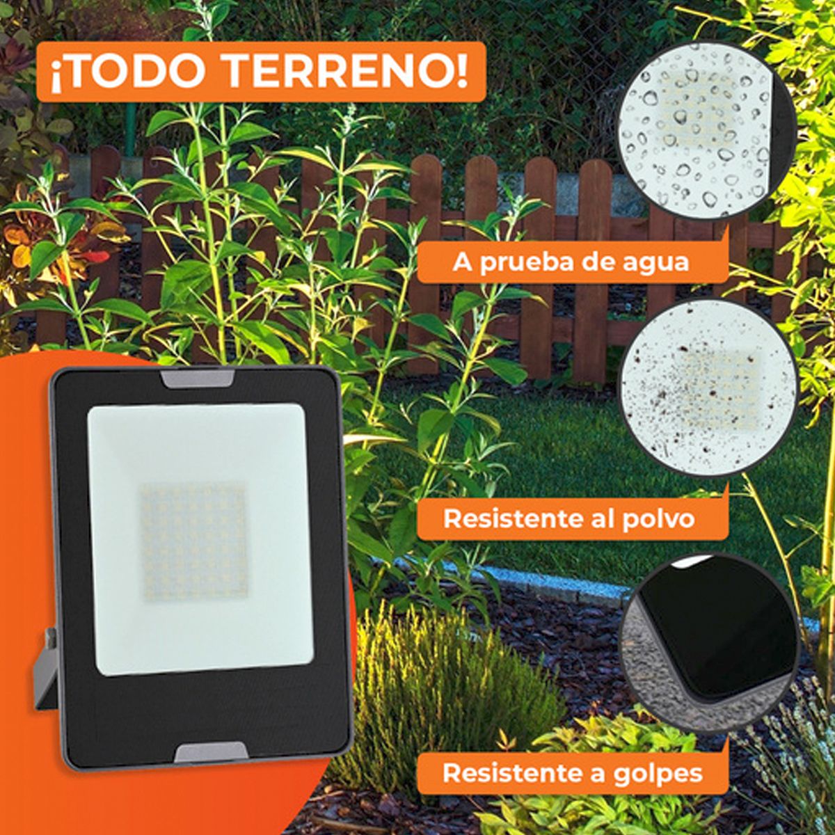 Reflector LED ZIBAL IV 50W Luz cálida suave 3000K