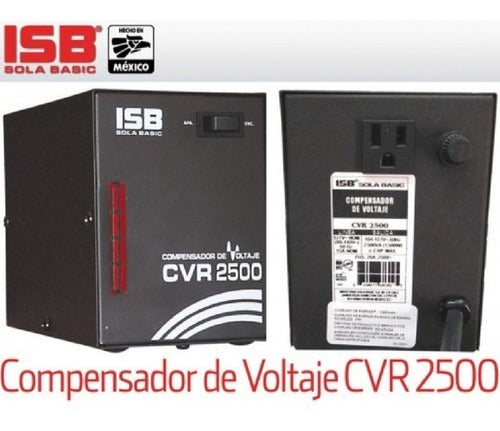 Regulador De Voltaje Sola Basic Cvr2500 2500va Entrada De 127v Y Salida De 104v - 127v Negro