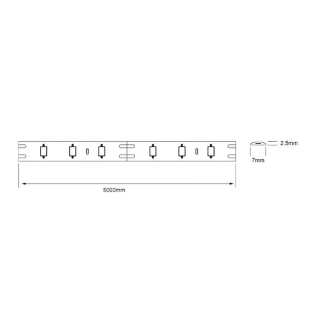 Tira LED TECNOLITE 5m 12W, Luz Suave Cálida 3000K