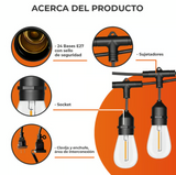 Guirnalda TECNOLITE Serie de 24 Luces LED 14,6 m, 24 W, Luz Cálida Suave 2700K