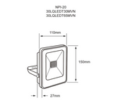 Reflector LED ZIBAL III 30 W Luz fría 6500K