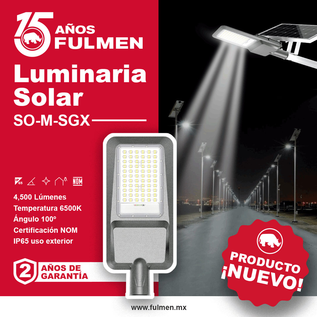 LUMINARIA SOLAR SO-M-SGX VIAL 4.500 lm 6500 K 3,2 VCD IP65